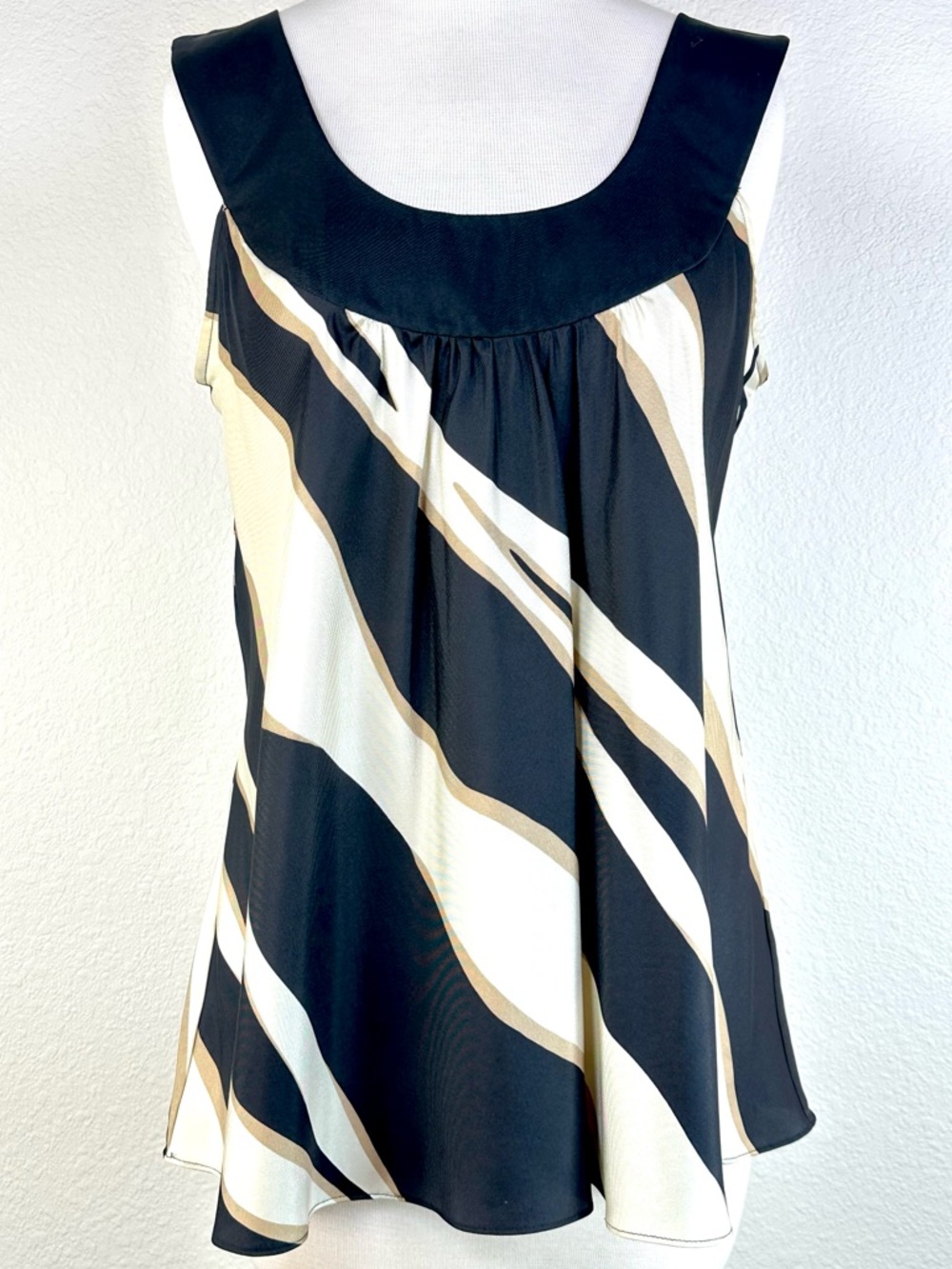 Nine West 100% Silk Abstract Print Swing Blouse Sz 8‎